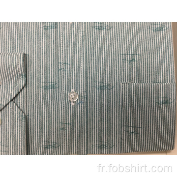 Chemise business à manches longues teint en fil